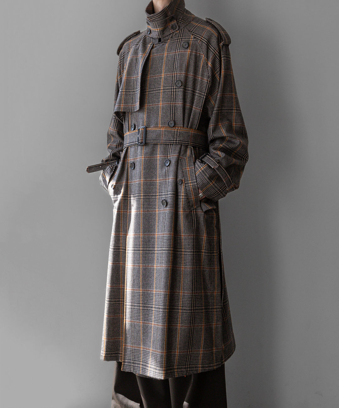 stein(シュタイン)の23AWコレクションOVERSIZED TRENCH COATのGLEN CHECK sessionセッション福岡セレクトショップ 公式通販サイト