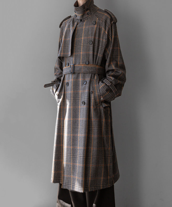 stein(シュタイン)の23AWコレクションOVERSIZED TRENCH COATのGLEN CHECK sessionセッション福岡セレクトショップ 公式通販サイト