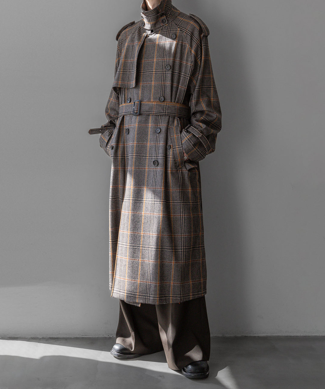 stein(シュタイン)の23AWコレクションOVERSIZED TRENCH COATのGLEN CHECK sessionセッション福岡セレクトショップ 公式通販サイト