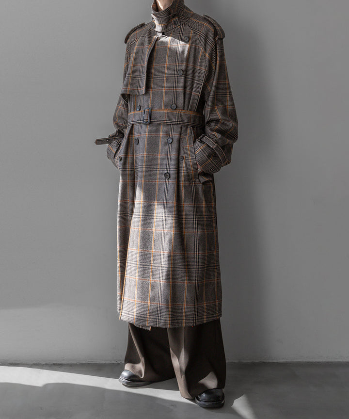 stein(シュタイン)の23AWコレクションOVERSIZED TRENCH COATのGLEN CHECK sessionセッション福岡セレクトショップ 公式通販サイト
