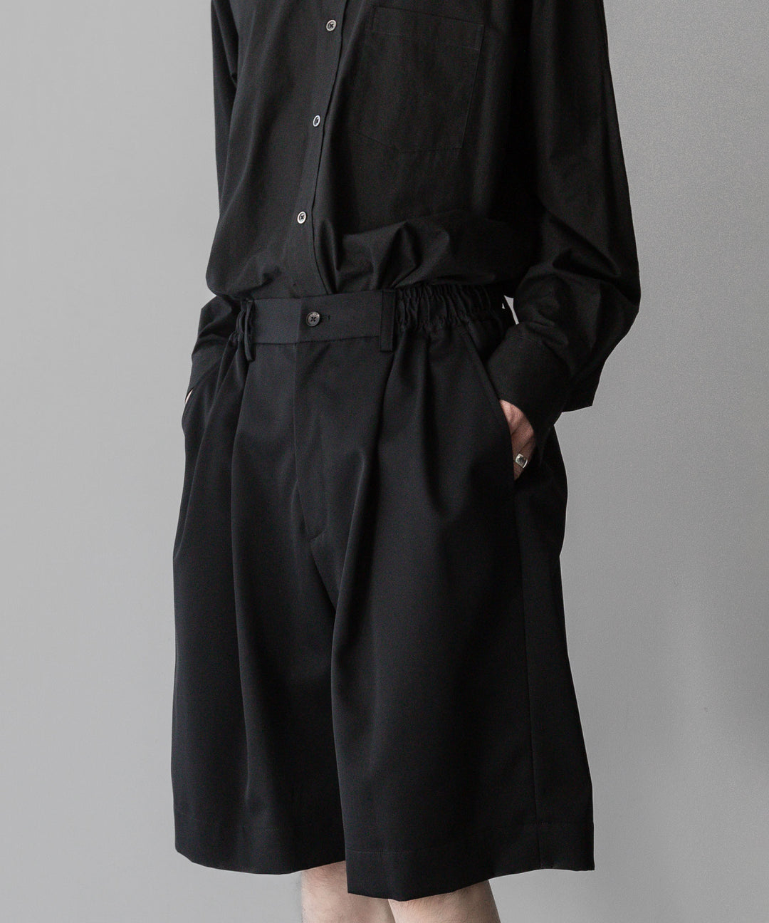ssstein stein(シュタイン)の24SSコレクションWIDE EASY SHORT TROUSERSのBLACK 公式通販サイトsession福岡セレクトショップ