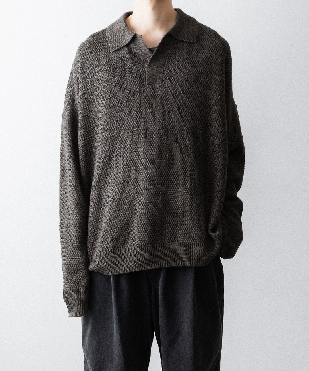The Viridi-anneザ ヴィリディアンのLINEN KNIT POLOのGRAY BROWN 公式通販サイトsession福岡セレクトショップ