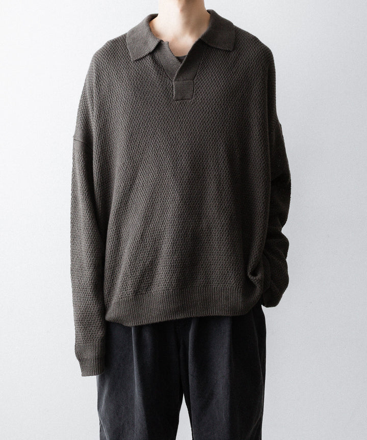 The Viridi-anneザ ヴィリディアンのLINEN KNIT POLOのGRAY BROWN 公式通販サイトsession福岡セレクトショップ