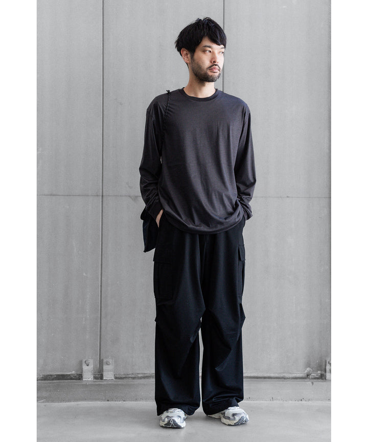 【KANEMASA PHIL.】36G WOOL L/S TEE - CHARCOAL