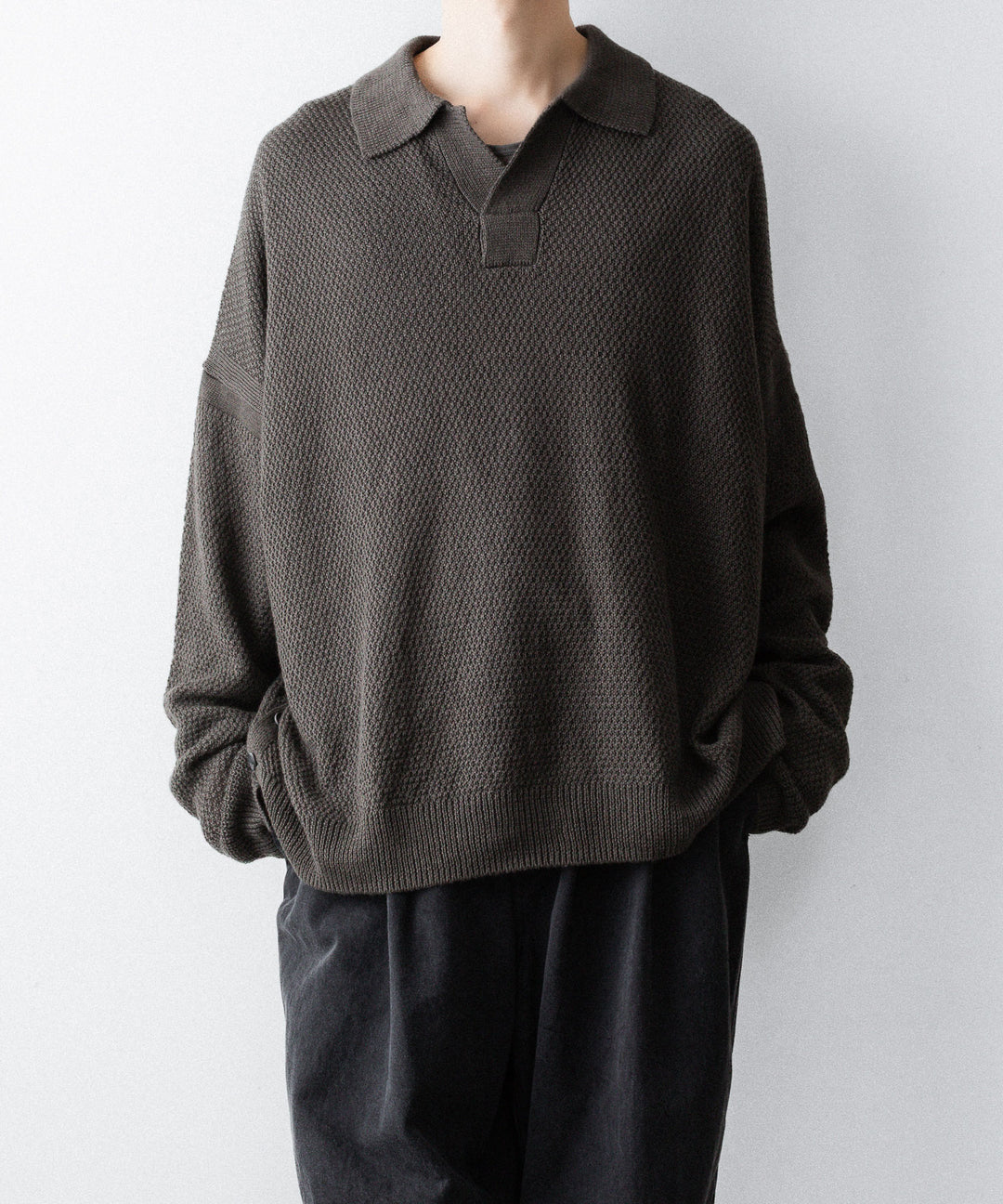 The Viridi-anneザ ヴィリディアンのLINEN KNIT POLOのGRAY BROWN 公式通販サイトsession福岡セレクトショップ