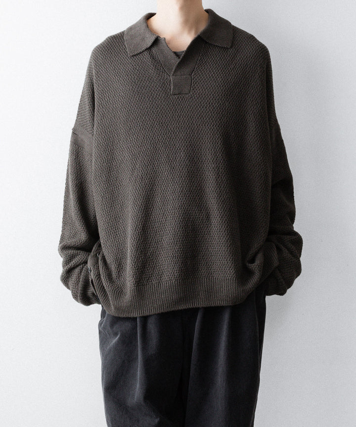 The Viridi-anneザ ヴィリディアンのLINEN KNIT POLOのGRAY BROWN 公式通販サイトsession福岡セレクトショップ