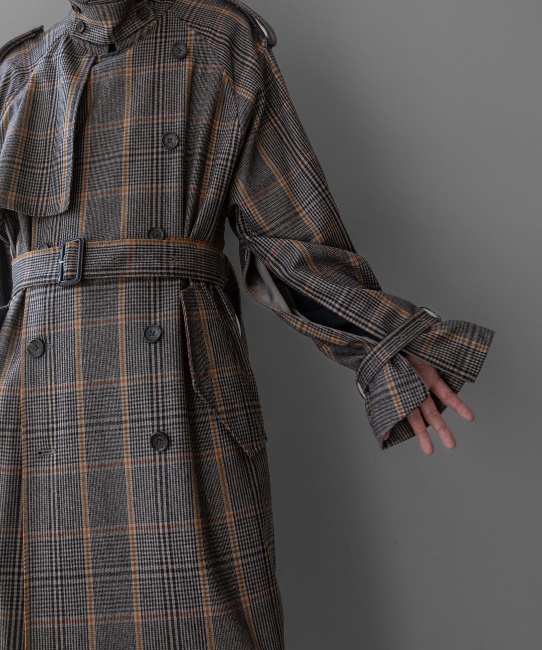 stein(シュタイン)の23AWコレクションOVERSIZED TRENCH COATのGLEN CHECK sessionセッション福岡セレクトショップ 公式通販サイト