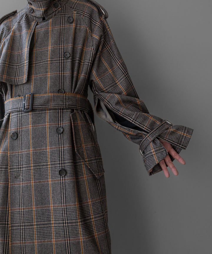 stein(シュタイン)の23AWコレクションOVERSIZED TRENCH COATのGLEN CHECK sessionセッション福岡セレクトショップ 公式通販サイト