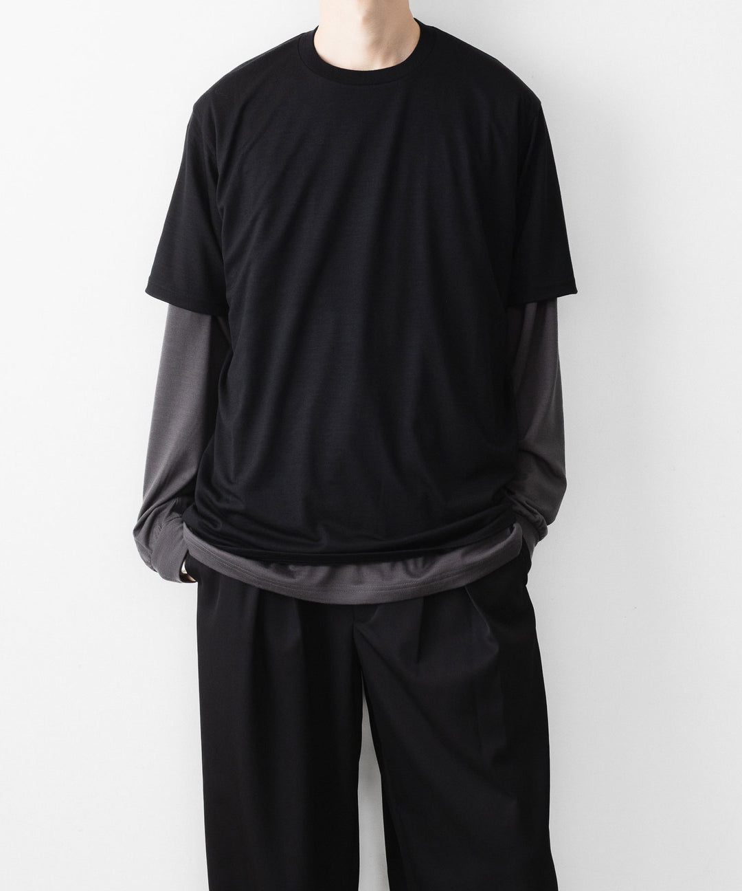 ssstein(シュタイン)のFINE WOOL OVERSIZED LONG SLEEVE TEE - CHARCOALの公式通販サイトsession福岡セレクトショップ