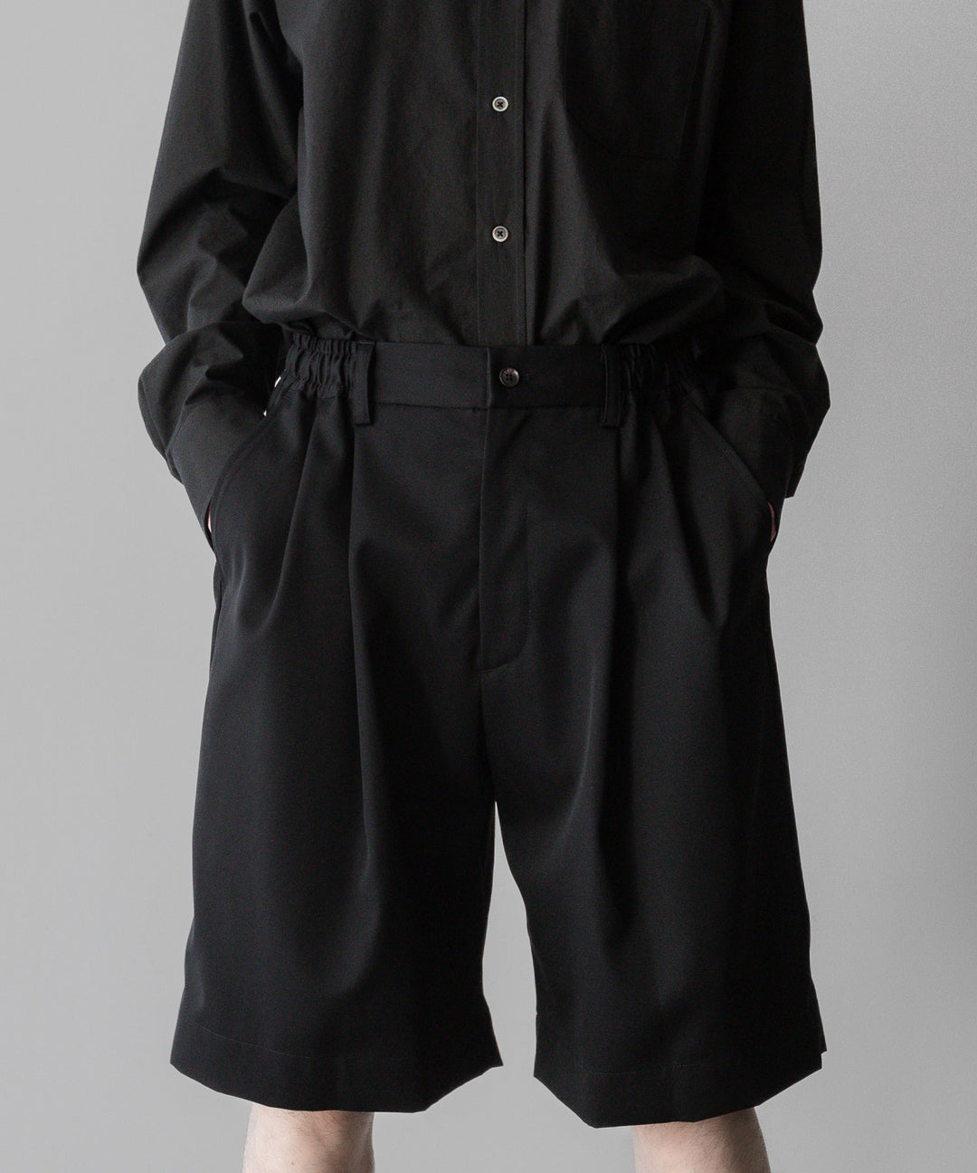 ssstein stein(シュタイン)の24SSコレクションWIDE EASY SHORT TROUSERSのBLACK 公式通販サイトsession福岡セレクトショップ