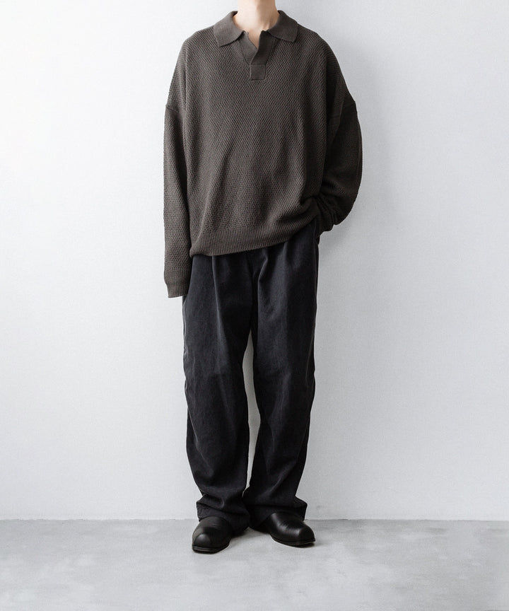 The Viridi-anneザ ヴィリディアンのLINEN KNIT POLOのGRAY BROWN 公式通販サイトsession福岡セレクトショップ