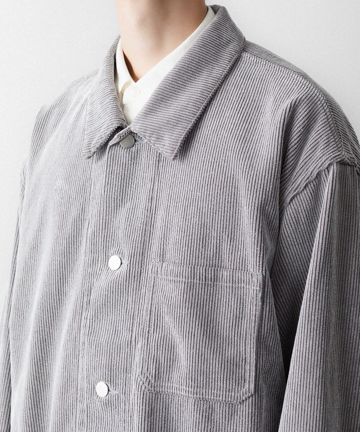 REVERBERATE リバーバレイトのFLOCKY CORDUROY WORK JACKETのGREY×OFF WHITE 公式通販サイトsession福岡セレクトショップ