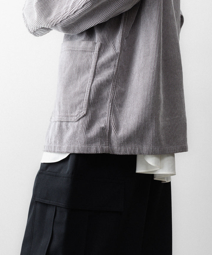 REVERBERATE リバーバレイトのFLOCKY CORDUROY WORK JACKETのGREY×OFF WHITE 公式通販サイトsession福岡セレクトショップ