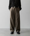 【ssstein】EASY WIDE TROUSERS (2/72梳毛フラノ) - DARK BEIGE