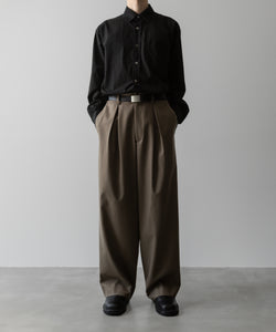 ssstein(シュタイン)の24AWコレクション EASY WIDE TROUSERS (2/72梳毛フラノ) - DARK BEIGE 公式通販サイトsession福岡セレクトショップ