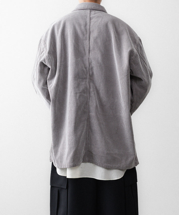 REVERBERATE リバーバレイトのFLOCKY CORDUROY WORK JACKETのGREY×OFF WHITE 公式通販サイトsession福岡セレクトショップ