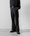 【ANTHEM A】WOOL STRIPE TRO FOIL WESTERN SLACKS - BLACK