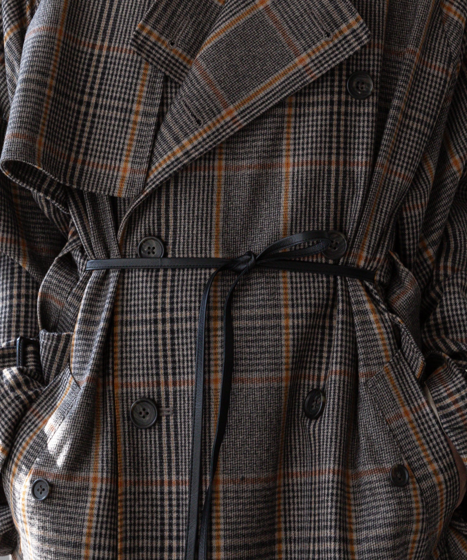 stein(シュタイン)の23AWコレクションOVERSIZED TRENCH COATのGLEN CHECK sessionセッション福岡セレクトショップ 公式通販サイト