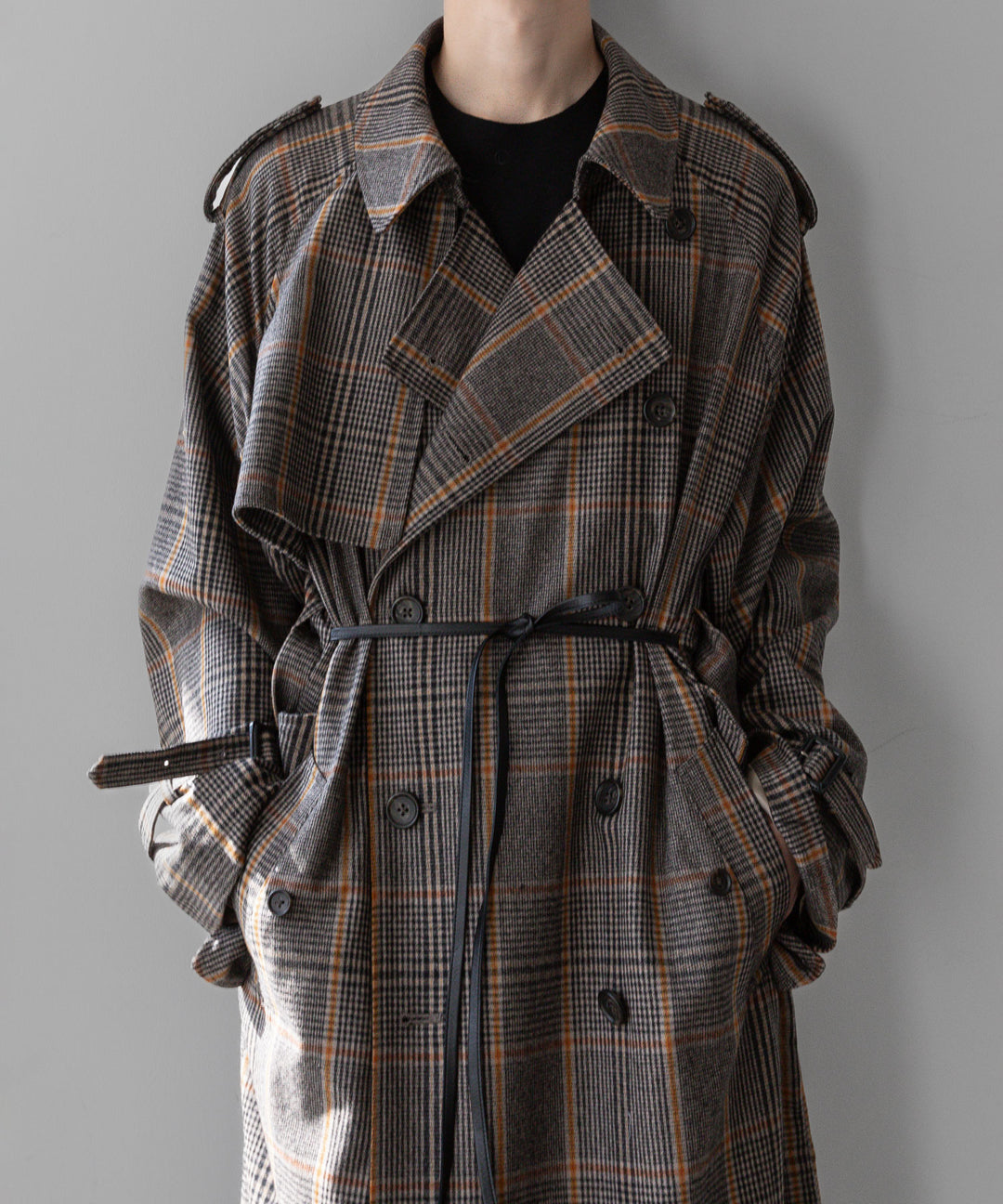 stein(シュタイン)の23AWコレクションOVERSIZED TRENCH COATのGLEN CHECK sessionセッション福岡セレクトショップ 公式通販サイト
