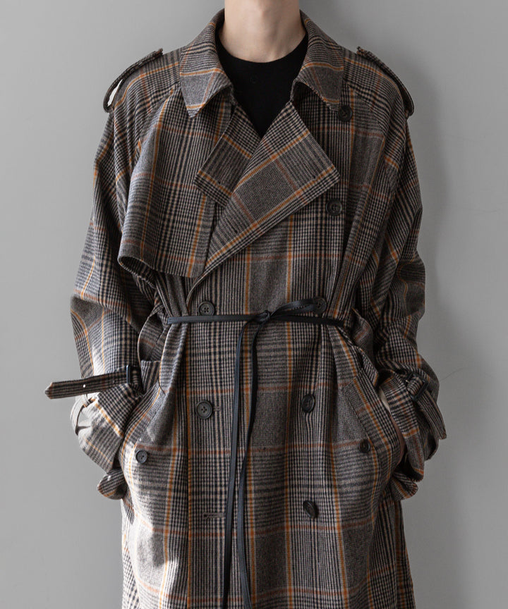 stein(シュタイン)の23AWコレクションOVERSIZED TRENCH COATのGLEN CHECK sessionセッション福岡セレクトショップ 公式通販サイト