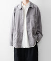 【REVERBERATE】FLOCKY CORDUROY WORK JACKET - GREY×OFF WHITE