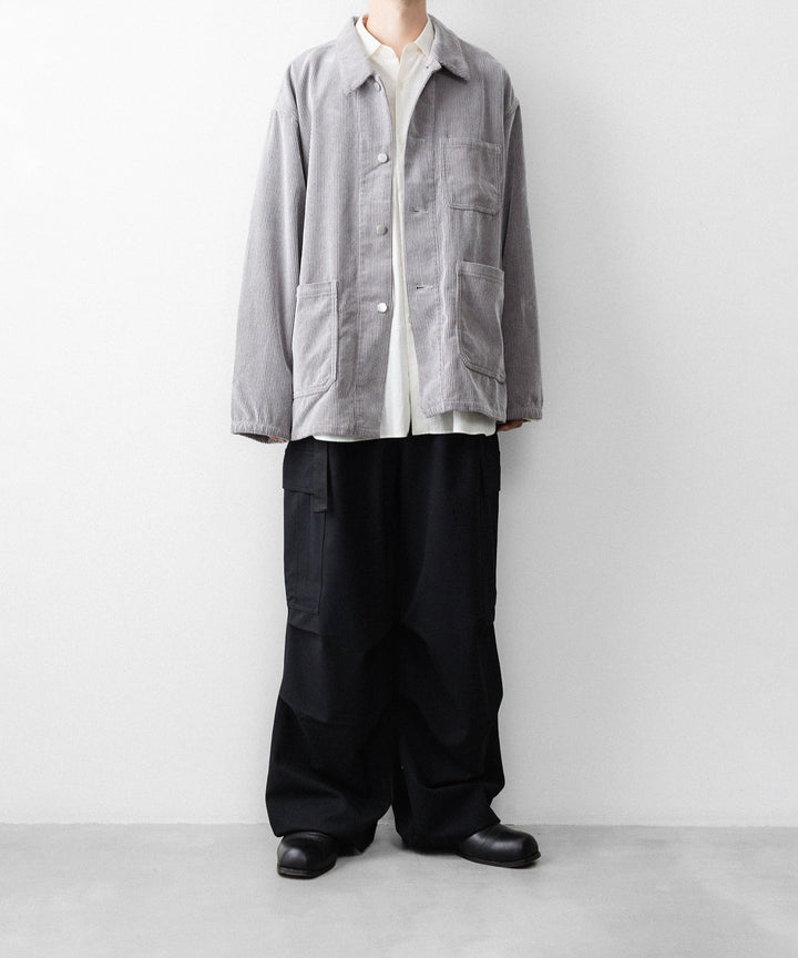 REVERBERATE リバーバレイトのFLOCKY CORDUROY WORK JACKETのGREY×OFF WHITE 公式通販サイトsession福岡セレクトショップ