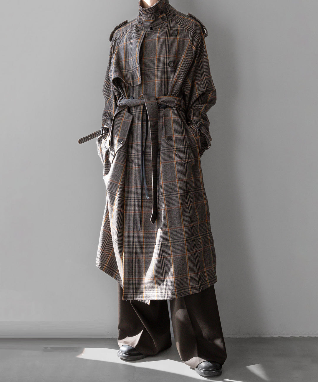stein(シュタイン)の23AWコレクションOVERSIZED TRENCH COATのGLEN CHECK sessionセッション福岡セレクトショップ 公式通販サイト
