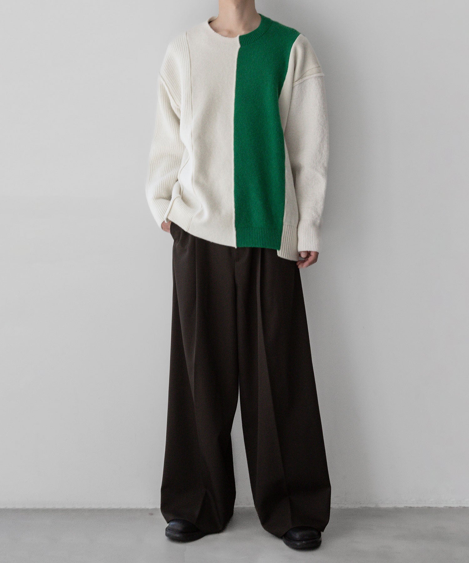 stein / シュタイン】OVERSIZED MULTI PATCHED KNIT LS - OFF × GREEN ...