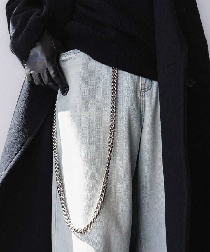 【CODA】LIGHT INDIGO WASHED DISTRESSED BREAK CUT WIDE STRAIGHT JEANS - LIGHT INDIGO WASHED