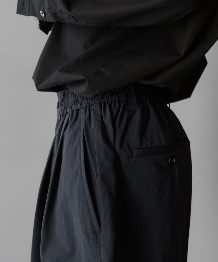 ssstein stein(シュタイン)の24SSコレクションWINDPROOF NYLON WIDE EASY SHORT TROUSERSのBLACK 公式通販サイトsession福岡セレクトショップ