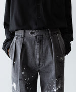 画像をギャラリービューアに読み込む, INTÉRIM - インテリムのMILK PAINT USED BLACK DENIM 2-TUCK STRAIGHT SLACKS - PU.BLACK公式通販サイトsession福岡セレクトショップ
