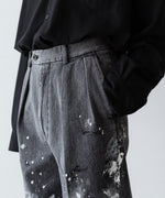 画像をギャラリービューアに読み込む, INTÉRIM - インテリムのMILK PAINT USED BLACK DENIM 2-TUCK STRAIGHT SLACKS - PU.BLACK公式通販サイトsession福岡セレクトショップ
