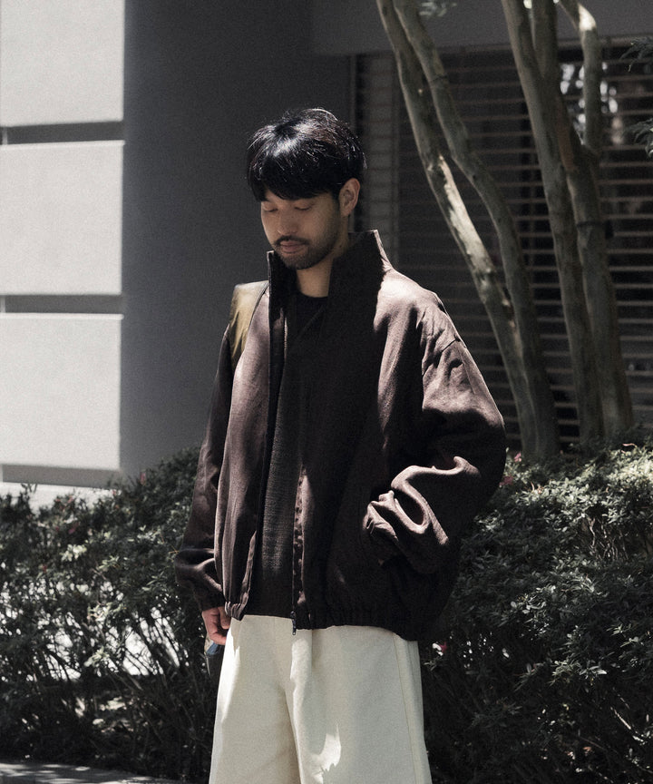 ssstein(シュタイン)の LIGHT LINEN SHIRRED LIGHT ZIP JACKET - BROWNの公式通販サイトsession福岡セレクトショップ