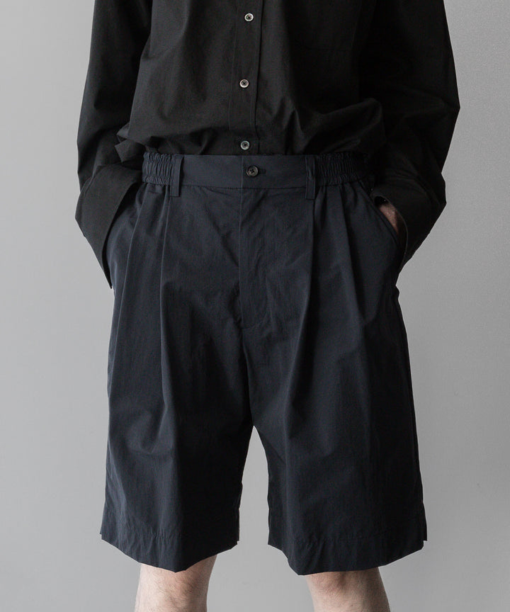 ssstein stein(シュタイン)の24SSコレクションWINDPROOF NYLON WIDE EASY SHORT TROUSERSのBLACK 公式通販サイトsession福岡セレクトショップ