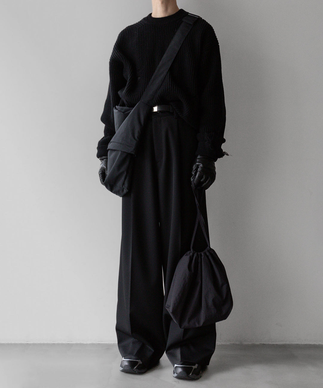 stein(シュタイン)の24SSコレクションMILLED DAMAGE KNIT LSのBLACK 公式通販サイトsession福岡セレクトショップ