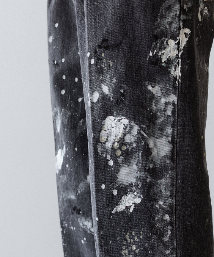 INTÉRIM - インテリムのMILK PAINT USED BLACK DENIM 2-TUCK STRAIGHT SLACKS - PU.BLACK公式通販サイトsession福岡セレクトショップ