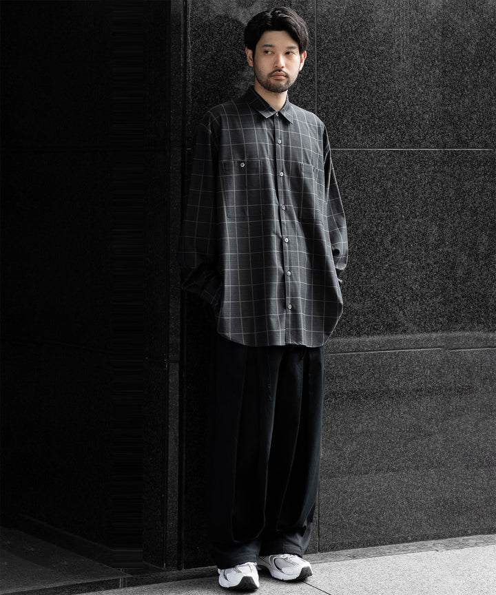 【KANEMASA PHIL.】カネマサのジャージーチャックシャツ FLANNEL CHECK JERSEY SHIRT - WP CHA 公式通販session福岡セレクトショップ