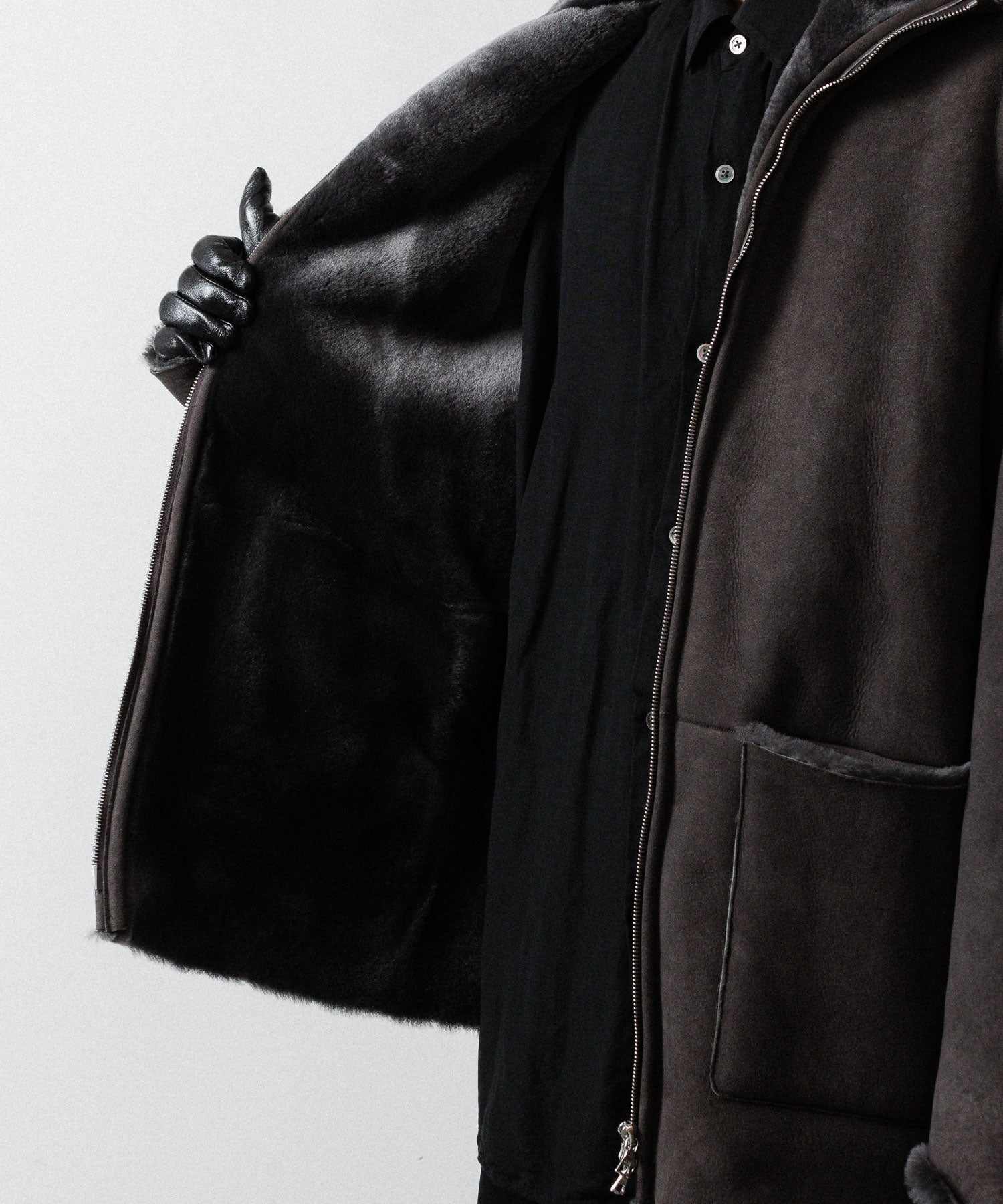 ssstein(シュタイン)のCUT-OFF MOUTON JACKET - GREY KHAKIの公式通販サイトsession福岡セレクトショップ