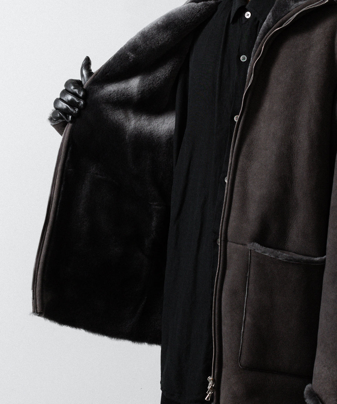 ssstein(シュタイン)のCUT-OFF MOUTON JACKET - GREY KHAKIの公式通販サイトsession福岡セレクトショップ