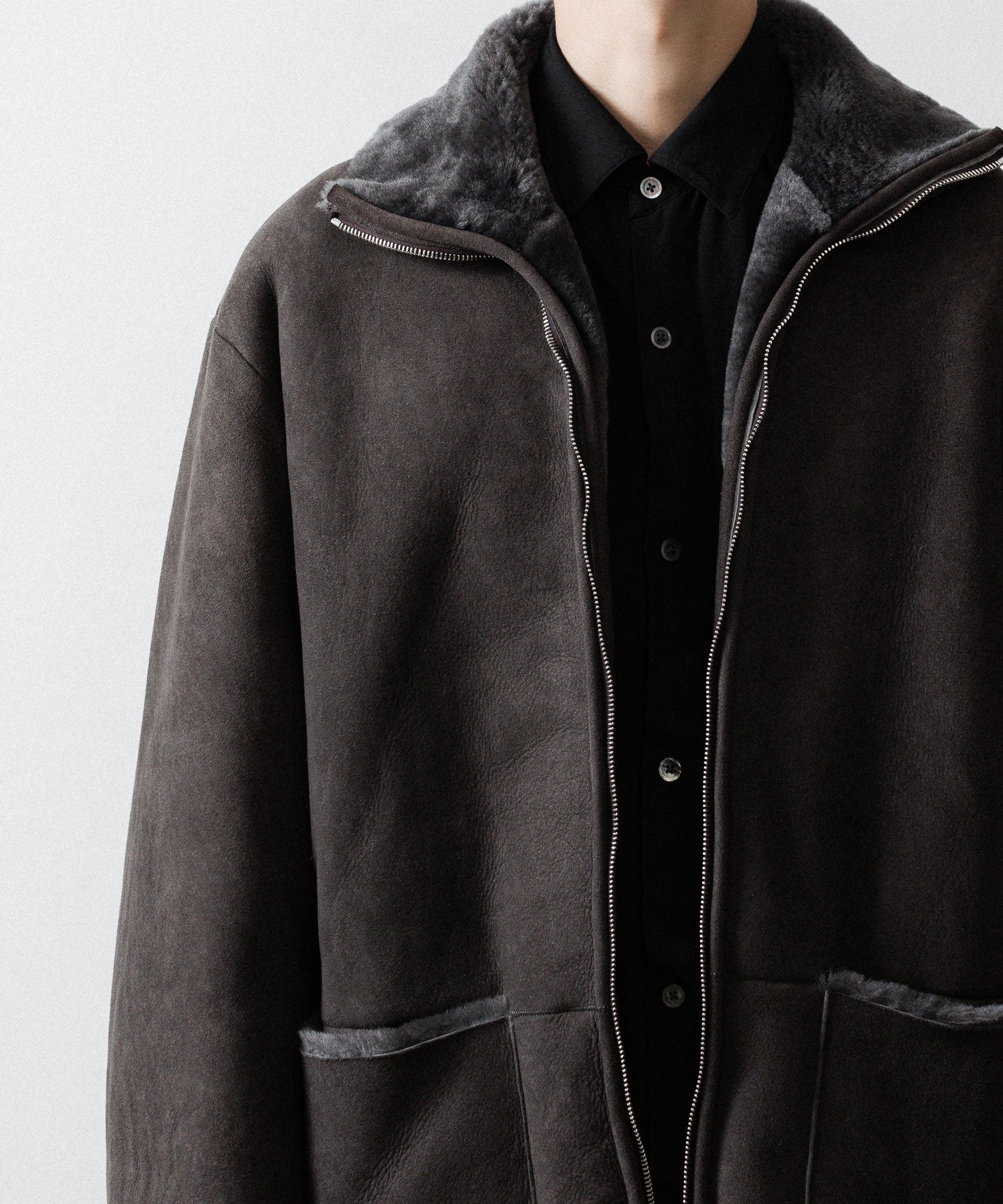 ssstein(シュタイン)のCUT-OFF MOUTON JACKET - GREY KHAKIの公式通販サイトsession福岡セレクトショップ