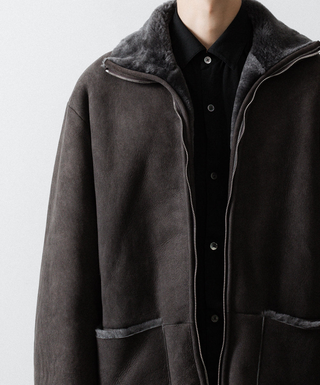 ssstein(シュタイン)のCUT-OFF MOUTON JACKET - GREY KHAKIの公式通販サイトsession福岡セレクトショップ