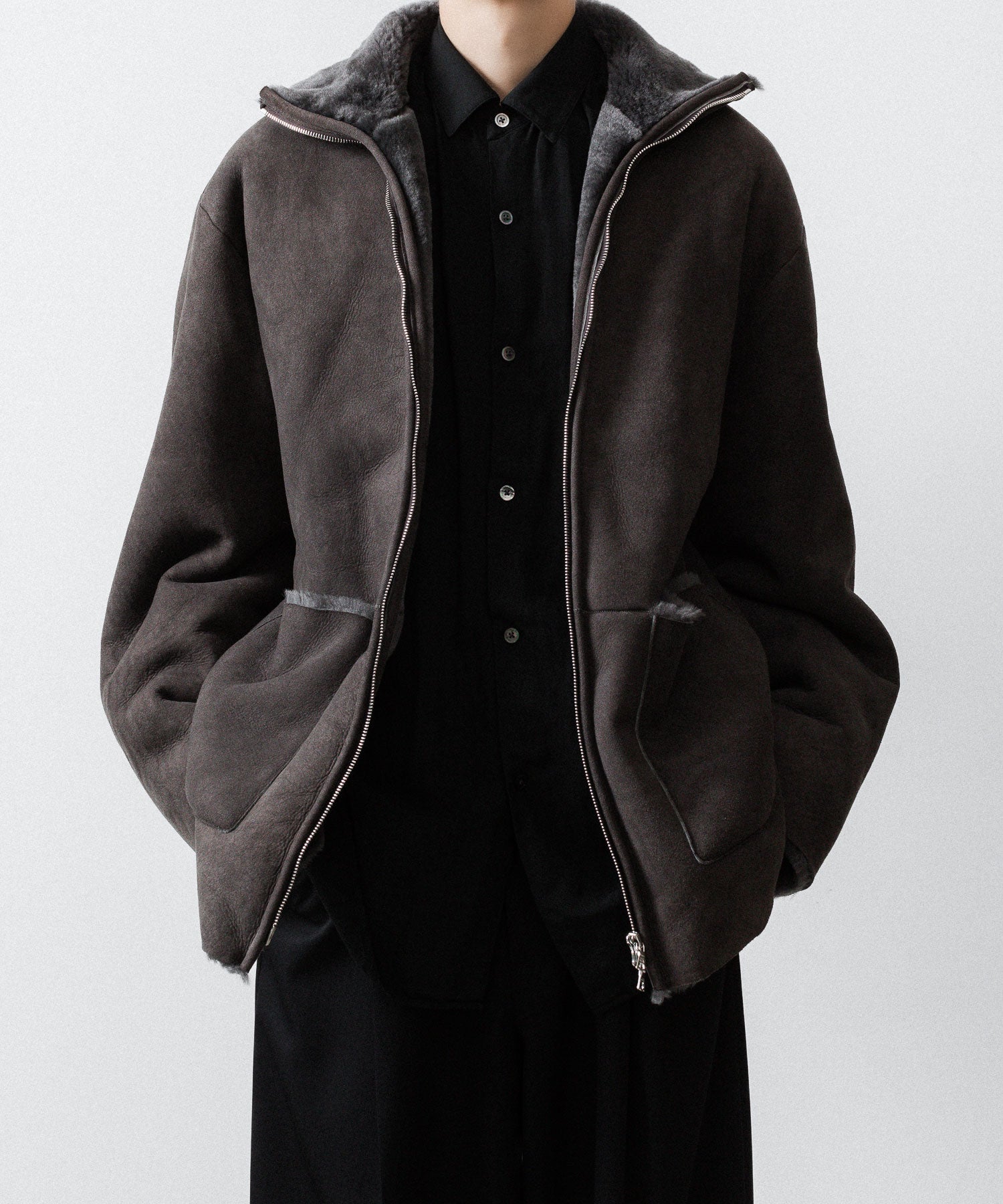 ssstein(シュタイン)のCUT-OFF MOUTON JACKET - GREY KHAKIの公式通販サイトsession福岡セレクトショップ