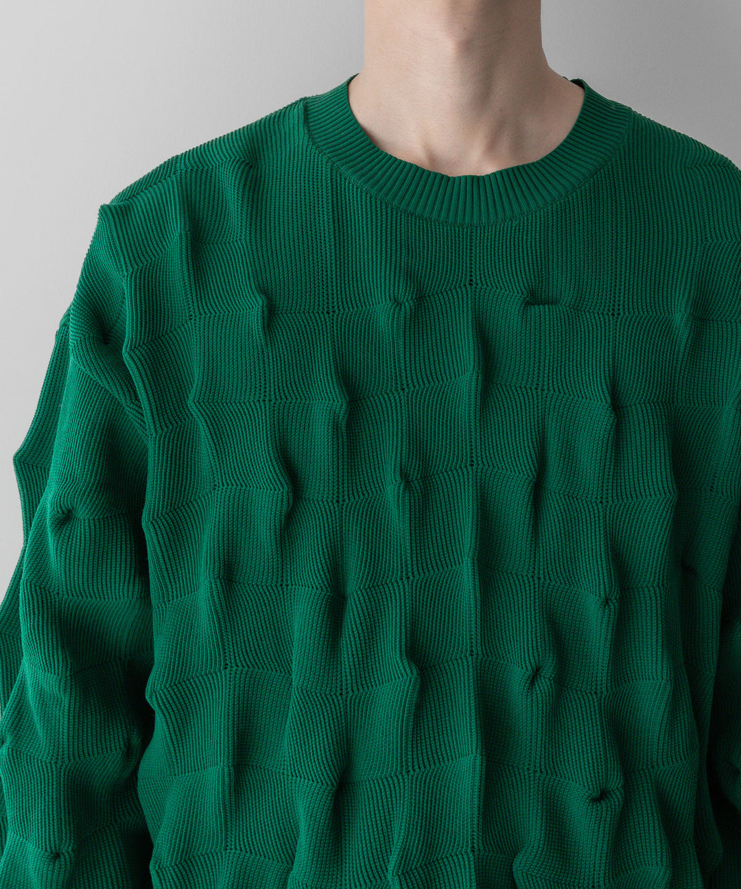 stein(シュタイン)の23AWコレクションBUMPY PATTERNED KNIT LSのGREEN