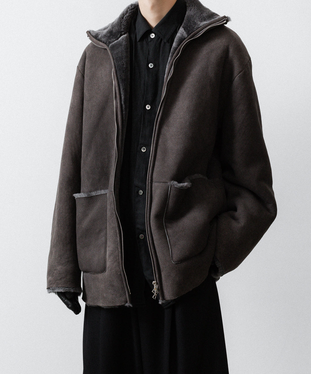 ssstein(シュタイン)のCUT-OFF MOUTON JACKET - GREY KHAKIの公式通販サイトsession福岡セレクトショップ
