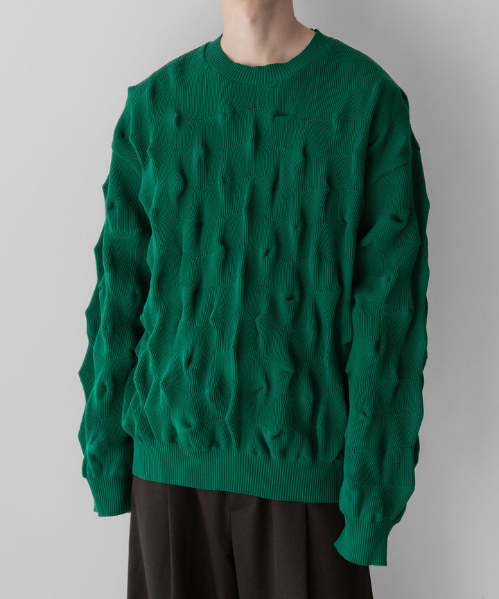 stein(シュタイン)の23AWコレクションBUMPY PATTERNED KNIT LSのGREEN
