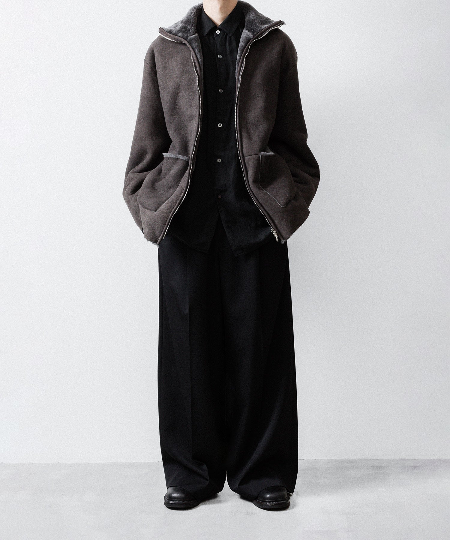 ssstein(シュタイン)のCUT-OFF MOUTON JACKET - GREY KHAKIの公式通販サイトsession福岡セレクトショップ