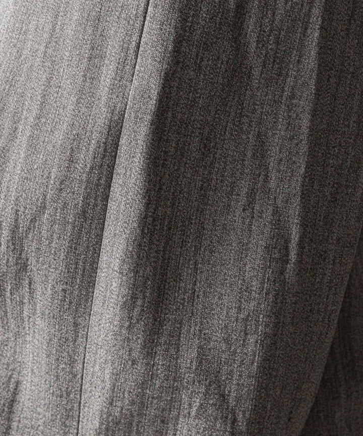 【INTÉRIM】VISCOSE SILK CANVAS MIL BAGGY TROUSER - BROWN GRAY