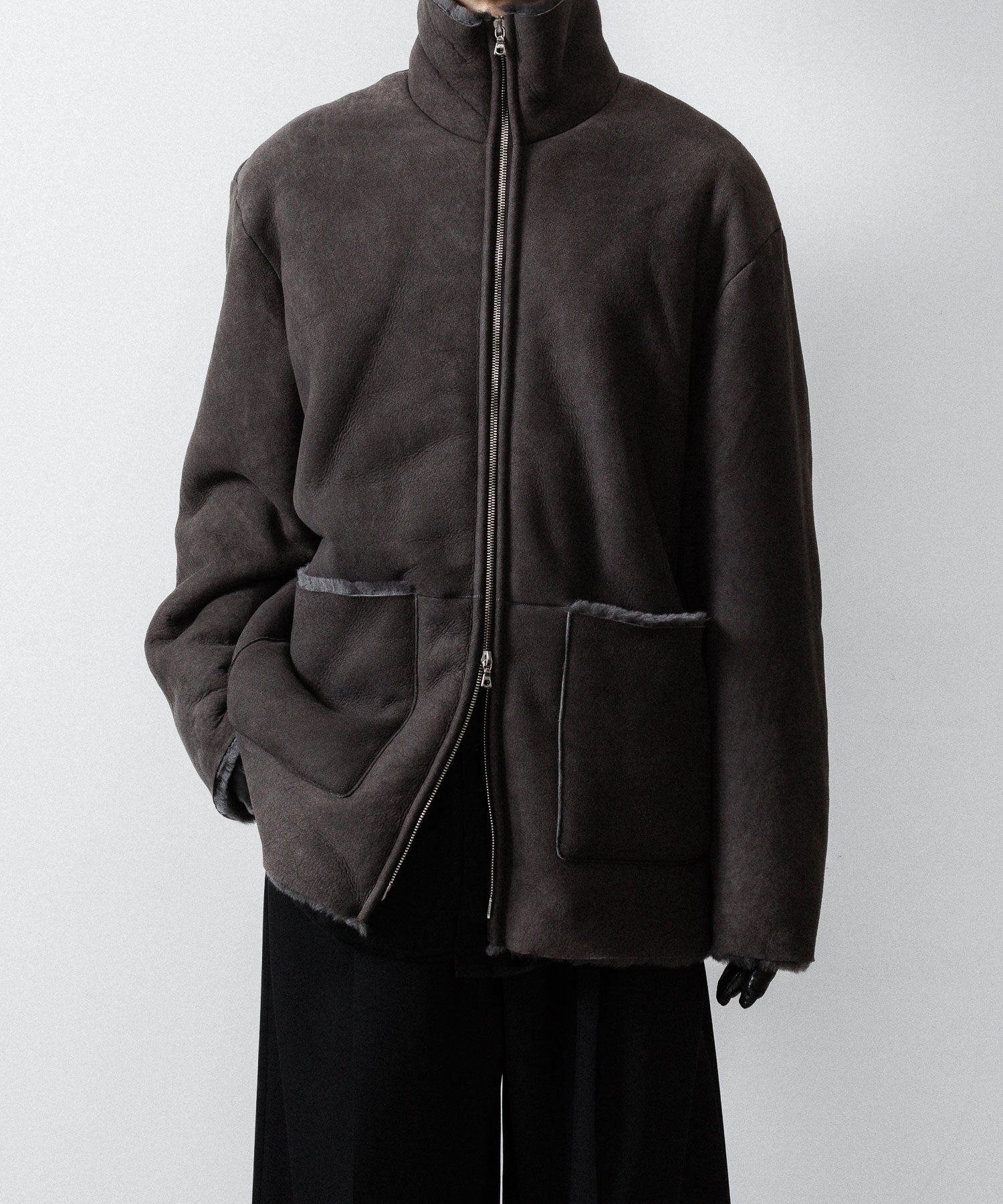 ssstein(シュタイン)のCUT-OFF MOUTON JACKET - GREY KHAKIの公式通販サイトsession福岡セレクトショップ