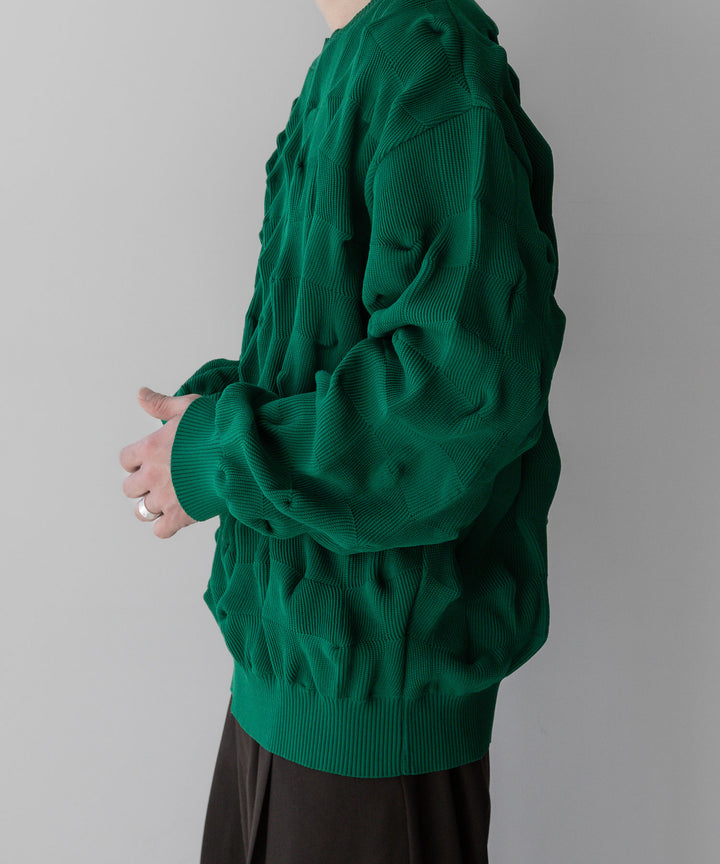 stein(シュタイン)の23AWコレクションBUMPY PATTERNED KNIT LSのGREEN