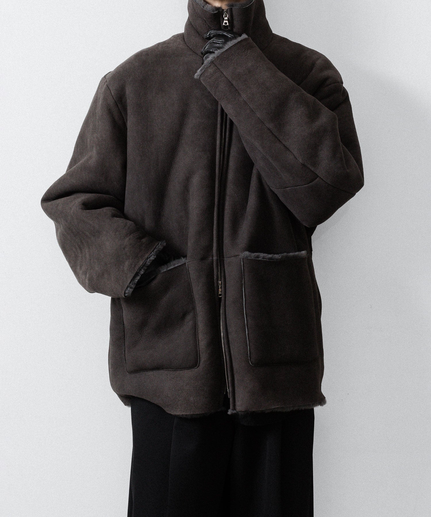 ssstein(シュタイン)のCUT-OFF MOUTON JACKET - GREY KHAKIの公式通販サイトsession福岡セレクトショップ
